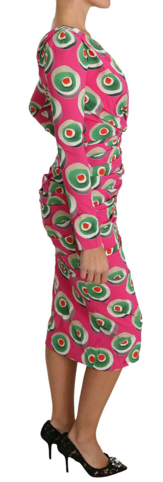 Pink Silk Cup Cake Sheath Stretch Dress