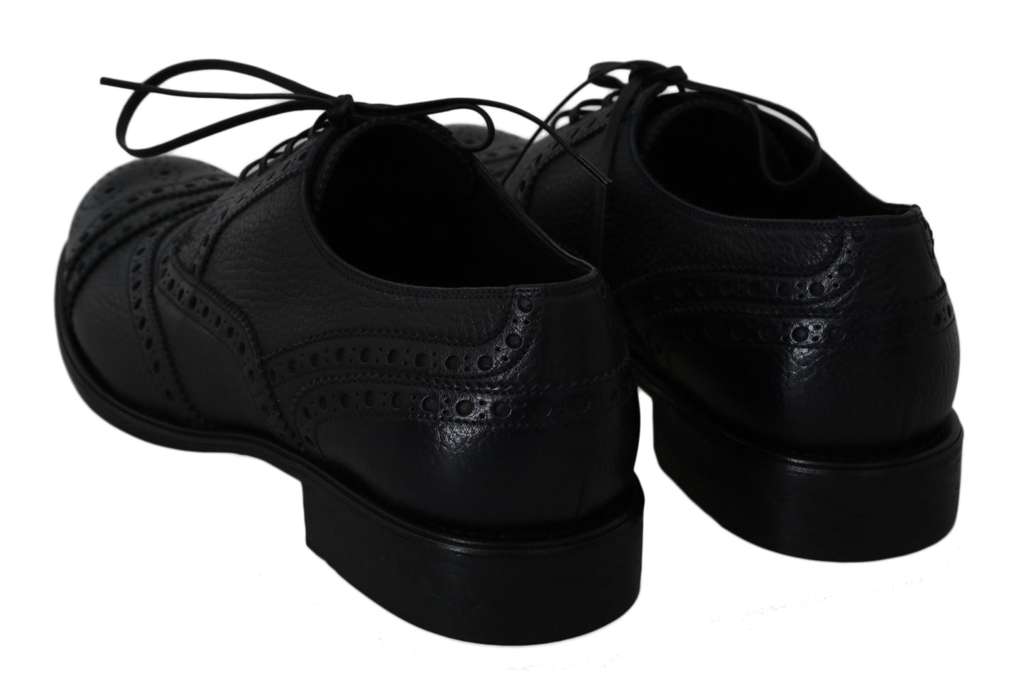Blue Leather Wingtip Oxford Dress Shoes