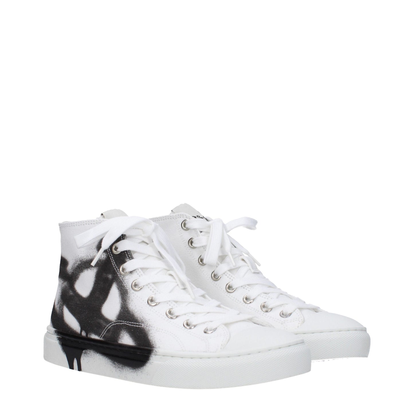 White Fabric High Tops