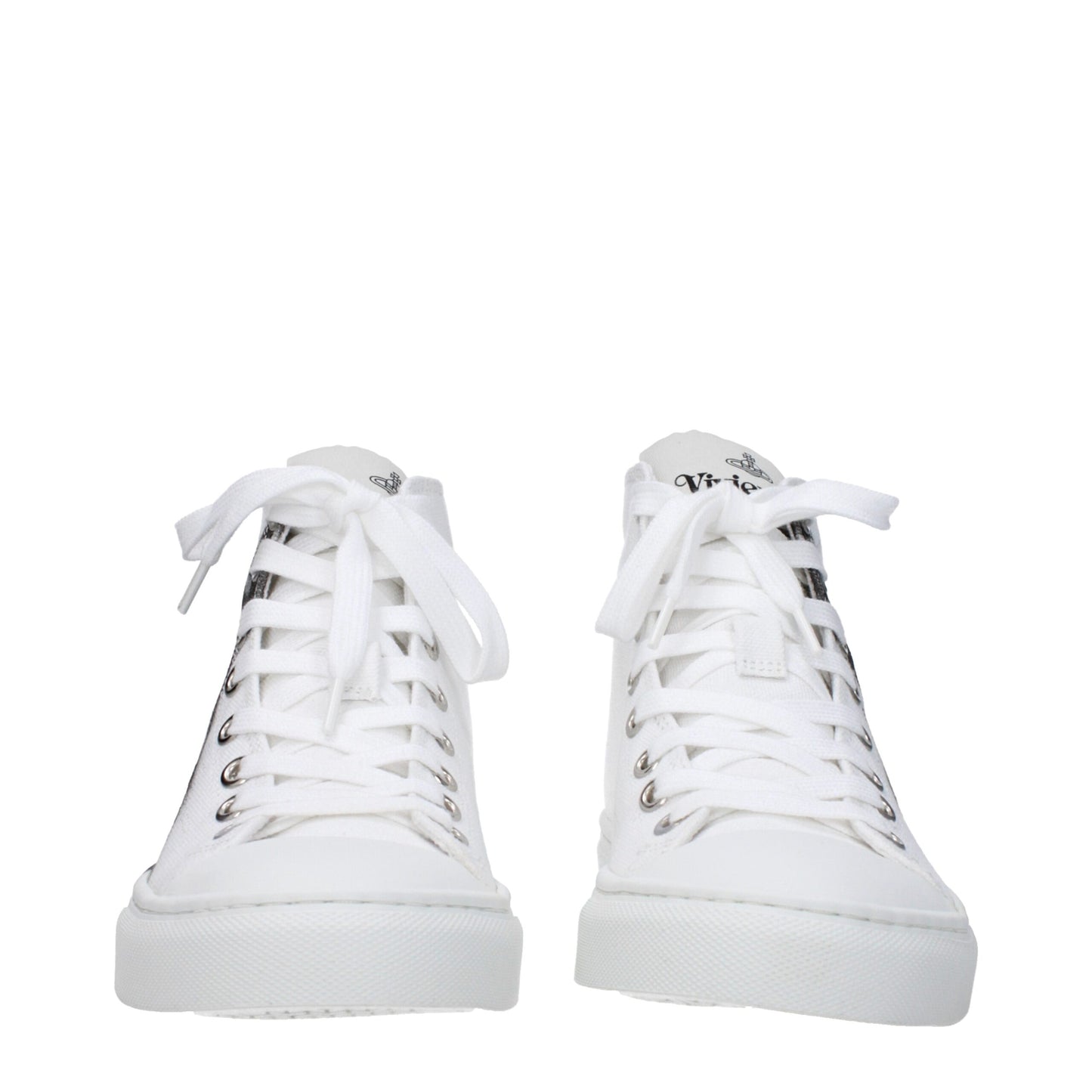 White Fabric High Tops