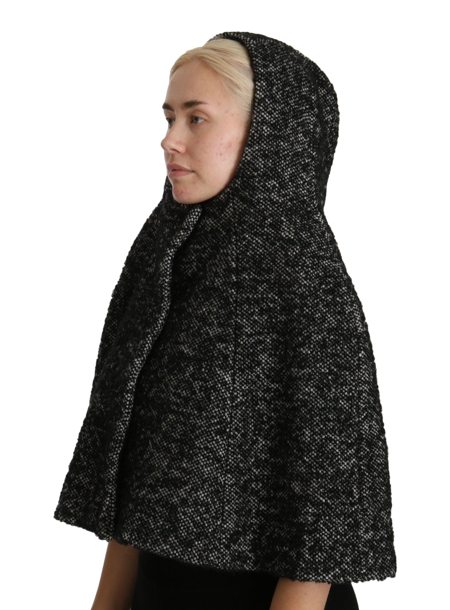 Gray Tweet Wool Kaftan Jacket Coat Top