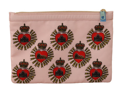 Clutch Pink D&G Logo Devotion Heart Toiletry Pouch Wallet