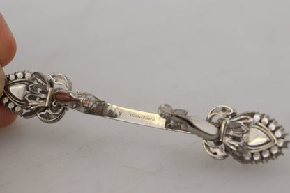 925 Sterling Silver Crystals Pin Collar Brooch