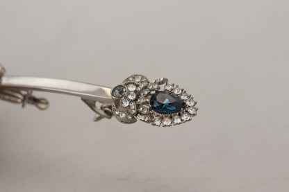 925 Sterling Silver Crystals Pin Collar Brooch