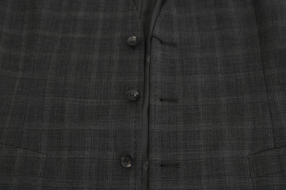 Gray Wool STAFF Checkered Stretch Vest