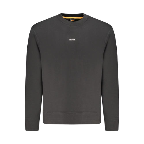 Black Cotton Men Sweater