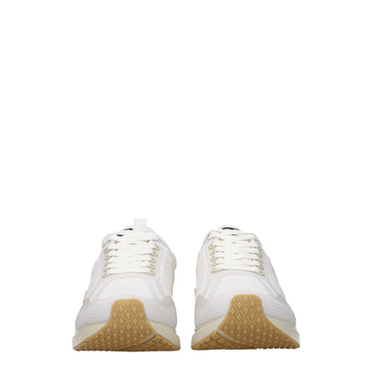 White Fabric Athletic Sneakers