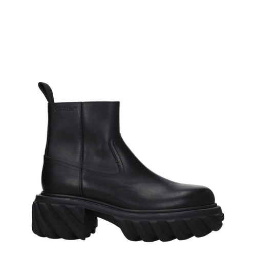 Black Leather Ankle Boots