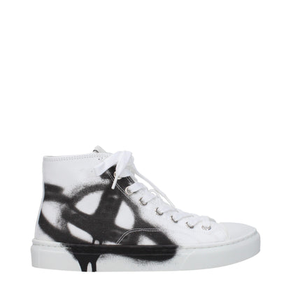 White Fabric High Tops