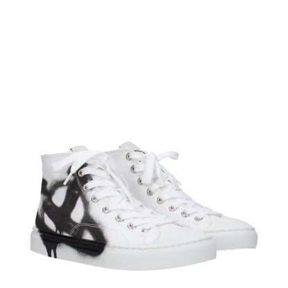 White Fabric High Tops