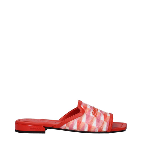 Orange Fabric Slippers Sandals
