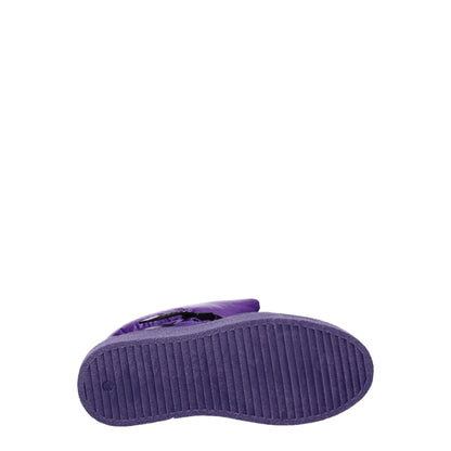 Purple Polyester Ankle Boots