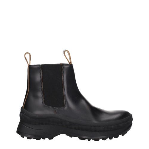Black Leather Ankle Boots